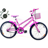 Bicicleta Infantil Aro 20 Feminina + Aro Aero + Rodinha
