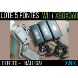 Lote Defeito  - 5 Fonte Xbox 360 Fat Wii Sucata - Xw0x