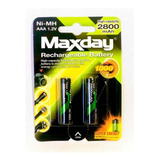 Pack De 2 Pilas Recargables Maxday Aaa 2800mah / Tomasstore