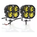 Par Faro 4 Led 40w Cuadrado Blanco O Amarillo Fijo/estrobo