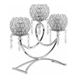 Portavelas De Cristal De Metal Con 3 Brazos, Candelabros De 