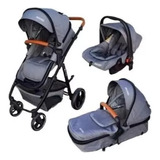 Coche Bebe 3 En 1  Con Huevito Y Moises Elite Mega Baby