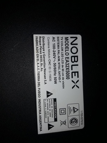 Tv 32 Noblex Con La Pantalla Rota Modelo Ea32x5000