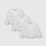 Camiseta De Bebés De Algodón 3 Pack Blanco (talla Única)