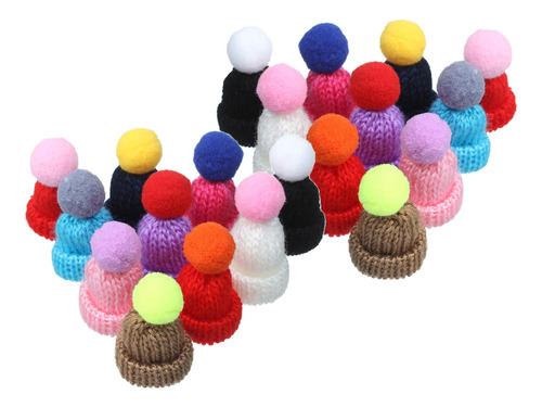 20x Mini Gorros Navideños Para Tejer, Gorros Para Muñecas,