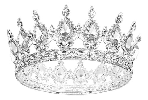 Diadema De Corona Plateada, Diseñada Para Niñas De 5-14 Años | Meses sin interés