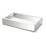 Aparador Espelhado Grande Vidro E Mdf 60x38x12cm Forma Inox