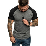 Blusa Masculina Manga Curta Raglã 100% Algodão Básica