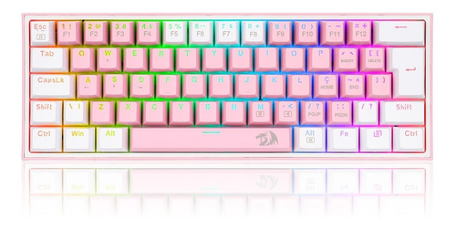 Teclado Mecânico Redragon Fizz K617-rgb-pw Switch Blue Abnt2