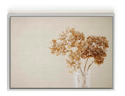 Quadro Canvas Grande Moldura Flor Nude Elegante 150x100