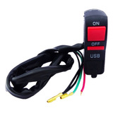 Boton De Encendido Y Apagado + Usb De Carga, Para Moto