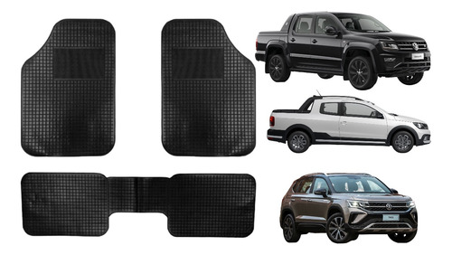 Cubre Alfombra 3 Piezas Pvc Volkswagen Amarok Taos Saveiro