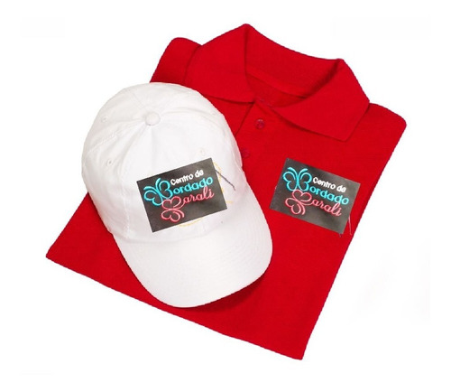 Set 6 Playera Tipo Polo Y 6 Gorra  Con Logo Bordado Personal