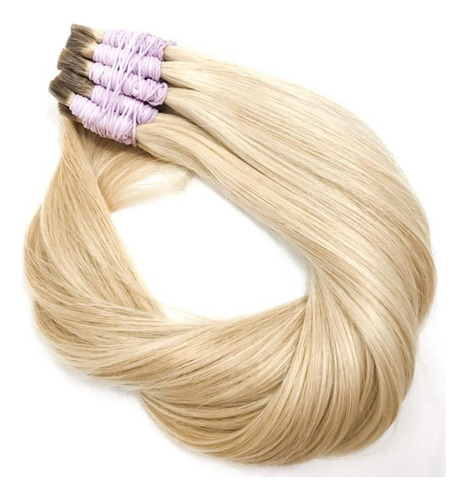 Cabelo Humano Loiro Claro Para Mega Hair 60cm 50 Gramas.