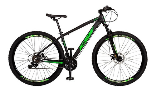 Bicicleta Ksw Xlt 100 21v Shimano Cor Preto Com Verde Tamanho Do Quadro 19