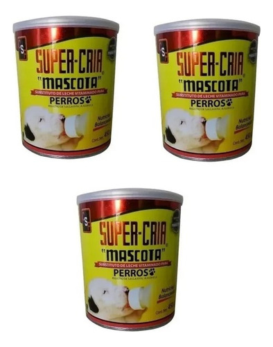 3 Pack Sustituto De Leche Super Cria Mascota Para Perritos