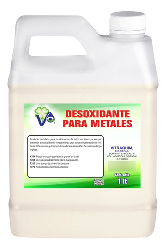 Desoxidante Para Metales 1 Litro Quita Oxido Industria