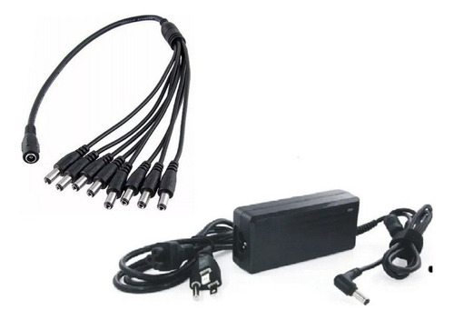 Fuente Poder Eliminador 12v 4a+ Cable Pulpo 1x8 Camaras Cctv