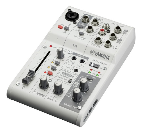 Consola Mixer Yamaha Streaming Usb Interfaz Ag03mk2-w