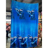 Frazada Matrimonial Ligera Económica, Modelos Color Azul Delfines