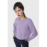 Sweater Crop Acanalado Lila Nicopoly