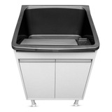 Tanque De Lavar Roupa 40l Pvc + Gabinete Mdf 56cm Montado