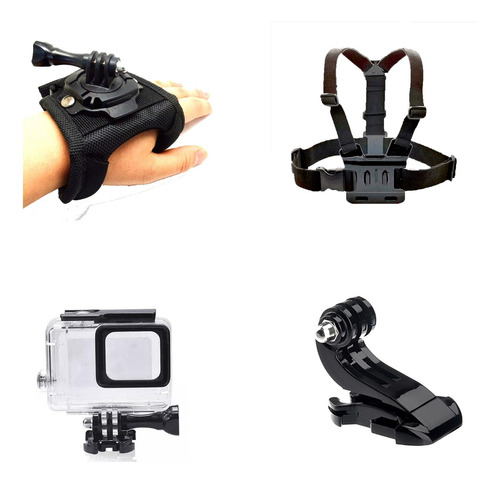 Kit Acessórios Gopro Suporte Caixa Jhook Hero 5 6 E 7 Black