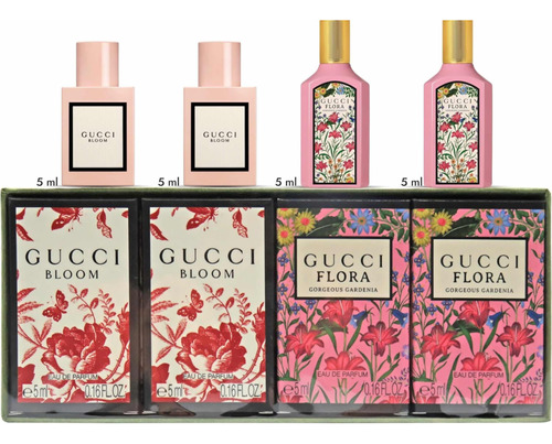 Set De 4 Mini Perfumes Gucci Para Dama.