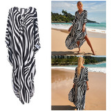 Passeio Longo De Verão Na Praia Plus Size Com Animal Print