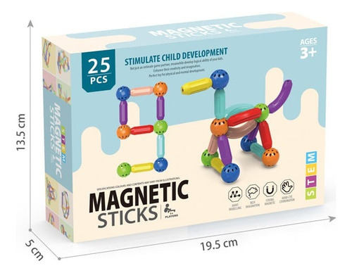 Magnetic Sticks 25pcs. Bloques Magnéticos. Juguete Didáctico