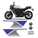 Kit Adesivo Moto Emblema Yamaha Xj6n 2015 Xj62015 Cor Padrão