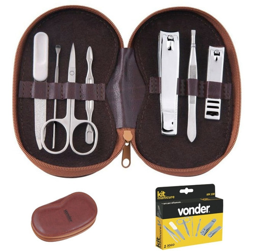 Kit Manicure Cortador De Unha Pinça Tesourinha Espatulas 7pç