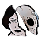 Pin Mujer Punk Gotica Calavera