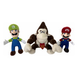 Peluches De Donkey Kong Más 1 Luigi Más 1 Mario Set 3 Piezas