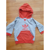 Buzo Con Capucha Gris Rojo adidas Originals Niño Talle 4