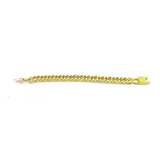 Pulsera Cubana P/hombre Acero Inoxidable Chapa Oro 18k