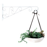 Suporte Mão Francesa Rústico P/ Plantas 40cm Branco