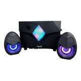 Parlantes Subwoofer Retroiluminado Potente 11w Usb Celular Color Negro