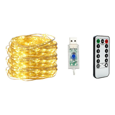 Cadena De Luces Usb De 20 M, 200 Luces, Cable De Cobre, Blan