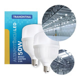 2 Lâmpadas Led Alta Potência 50w 6500k E27 Bivolt Tramontina