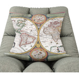 Almohada Almohadon Y Funda 30x30cm Mapas