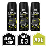 Desodorante Axe Fragancia Black Sin Irritación Pack X3