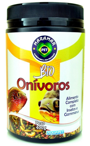 Ração Bio Onívoros C/insetos E Gammarus 400g Maramar