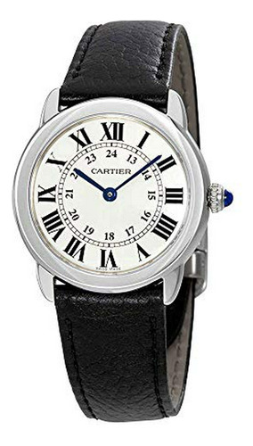 Cartier Ronde Solo Reloj Plateado Para Mujer Con Esfera Opal