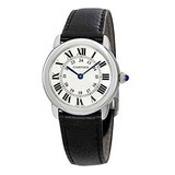 Cartier Ronde Solo Reloj Plateado Para Mujer Con Esfera Opal