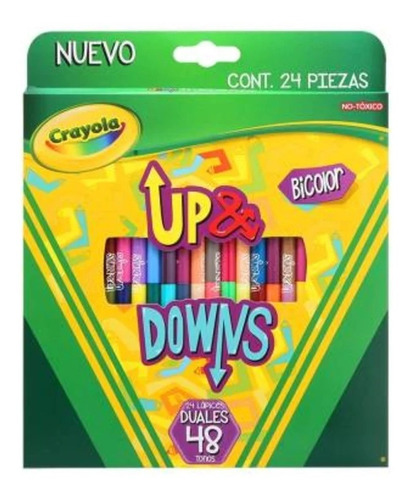 24 Lápices De Color Duales  Up & Downs  Crayola 48 Tonos