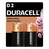 Pilha Alcalina D2 Grande Duracell Com Unidades 2