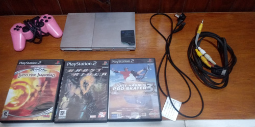 Playstation 2 Slim + Joystick Color Rosa + 3 Juegos Gratis!!