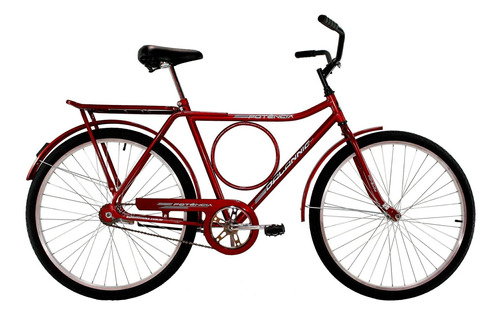 Bicicleta Aro 26 Masculina Retrô Freio No Pé Cp Vermelha
