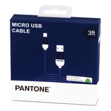 Cable De Datos Micro Usb 1 Mt Pantone High Speed Azul